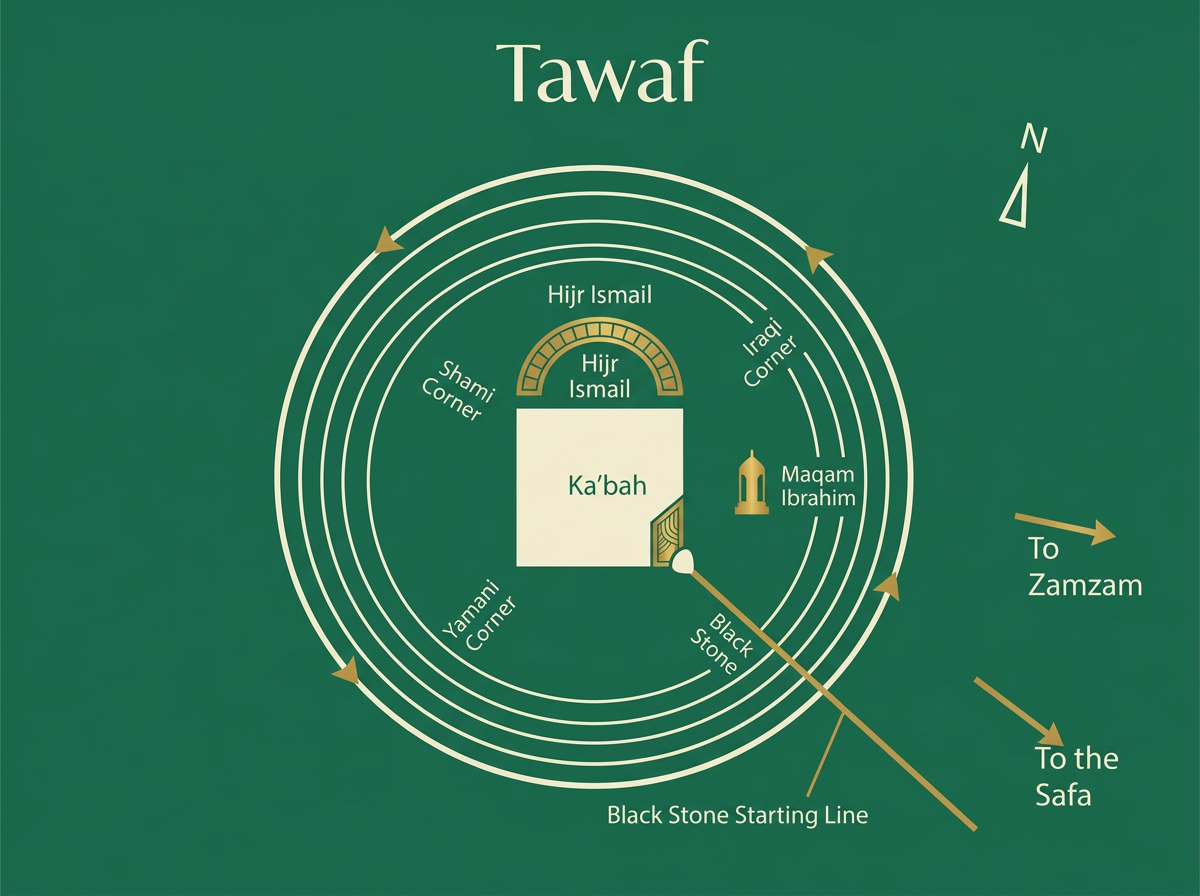 Tawaf direction diagram