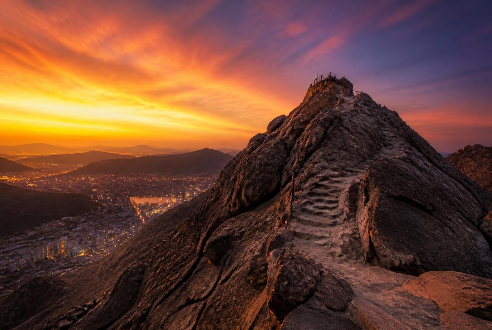 Jabal al-Nour, the Mountain of Light, above Makkah at sunrise