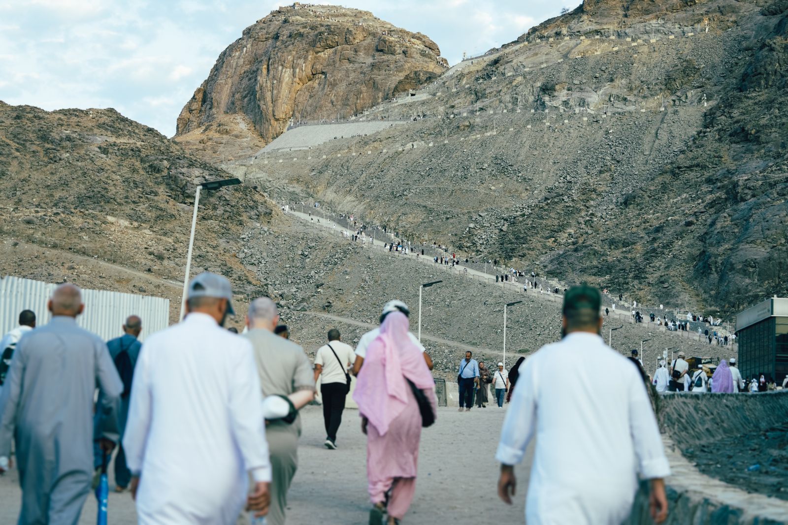 Pilgrims climbing Jabal al-Nour, the Mountain of Light, above Makkah