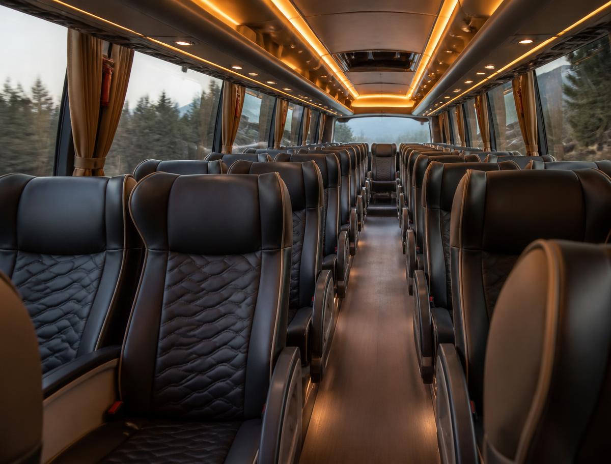 A modern coach used for transfers between Makkah and Madinah